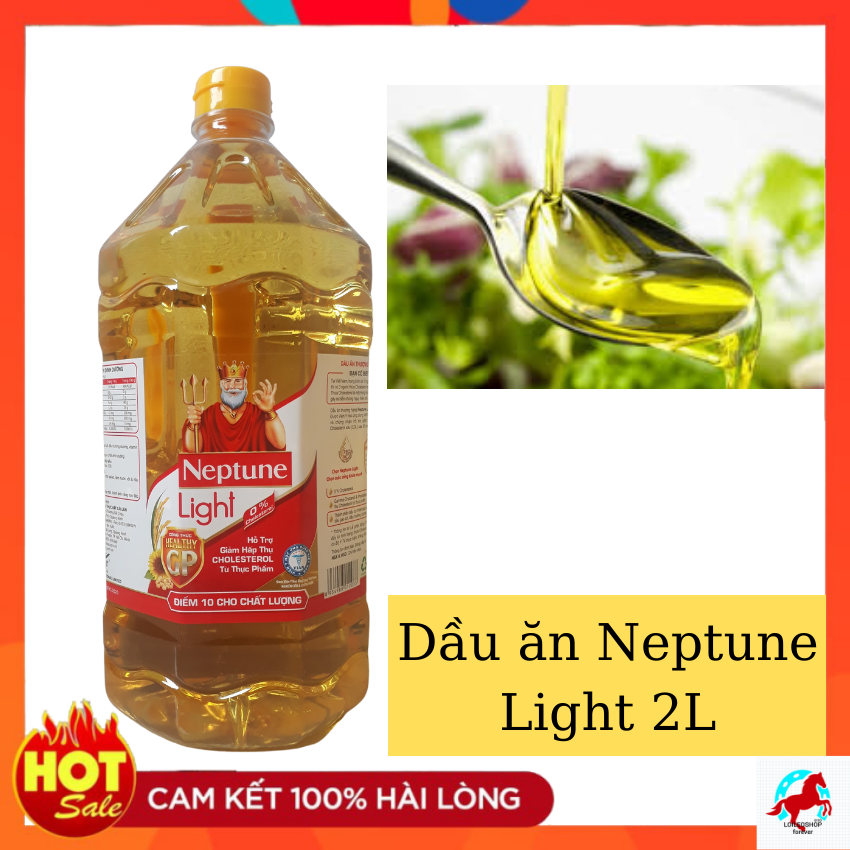 Dầu ăn Neptune Light 2L- LOILEOSHOP BC62- Dầu ăn kết hợp từ ba loại dầu tự nhiên: dầu gạo lứt, dầu đậu nành và dầu hướng dương với ưu điểm không mùi giúp giữ nguyên hương vị tự nhiên của món ăn