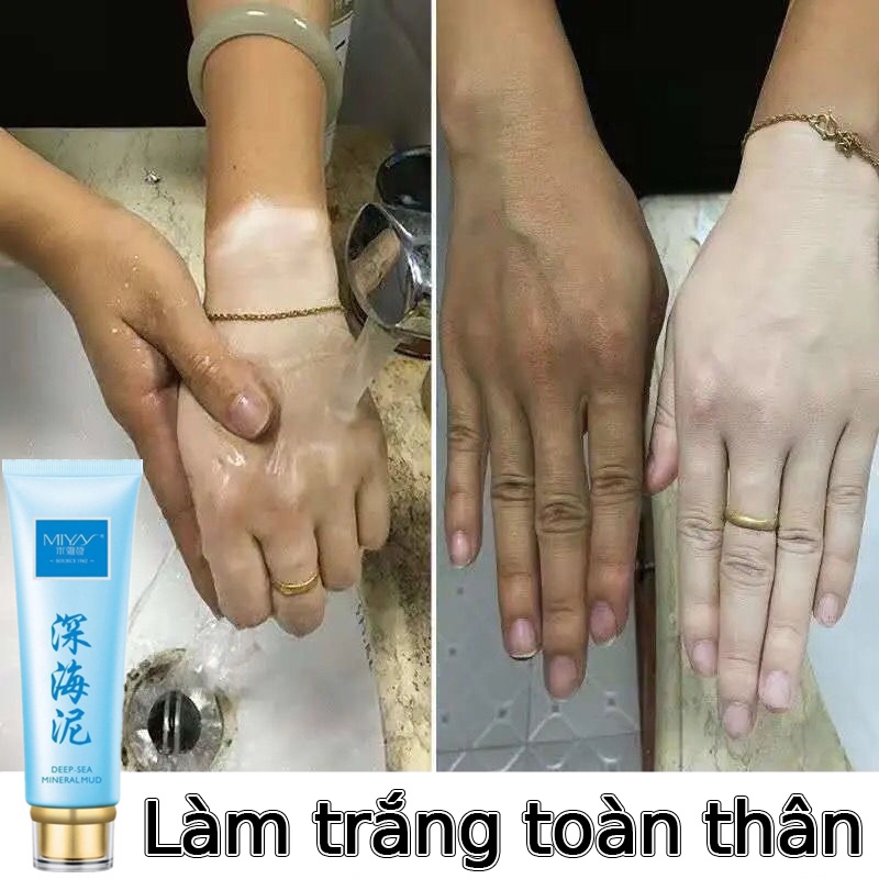 Kem dưỡng trắng da bùn biển sâu Sữa tắm làm trắng da giảm hắc tố làm trắng da, dưỡng ẩm làm dịu da Kem dưỡng trắng da toàn thân giúp da trắng mịn