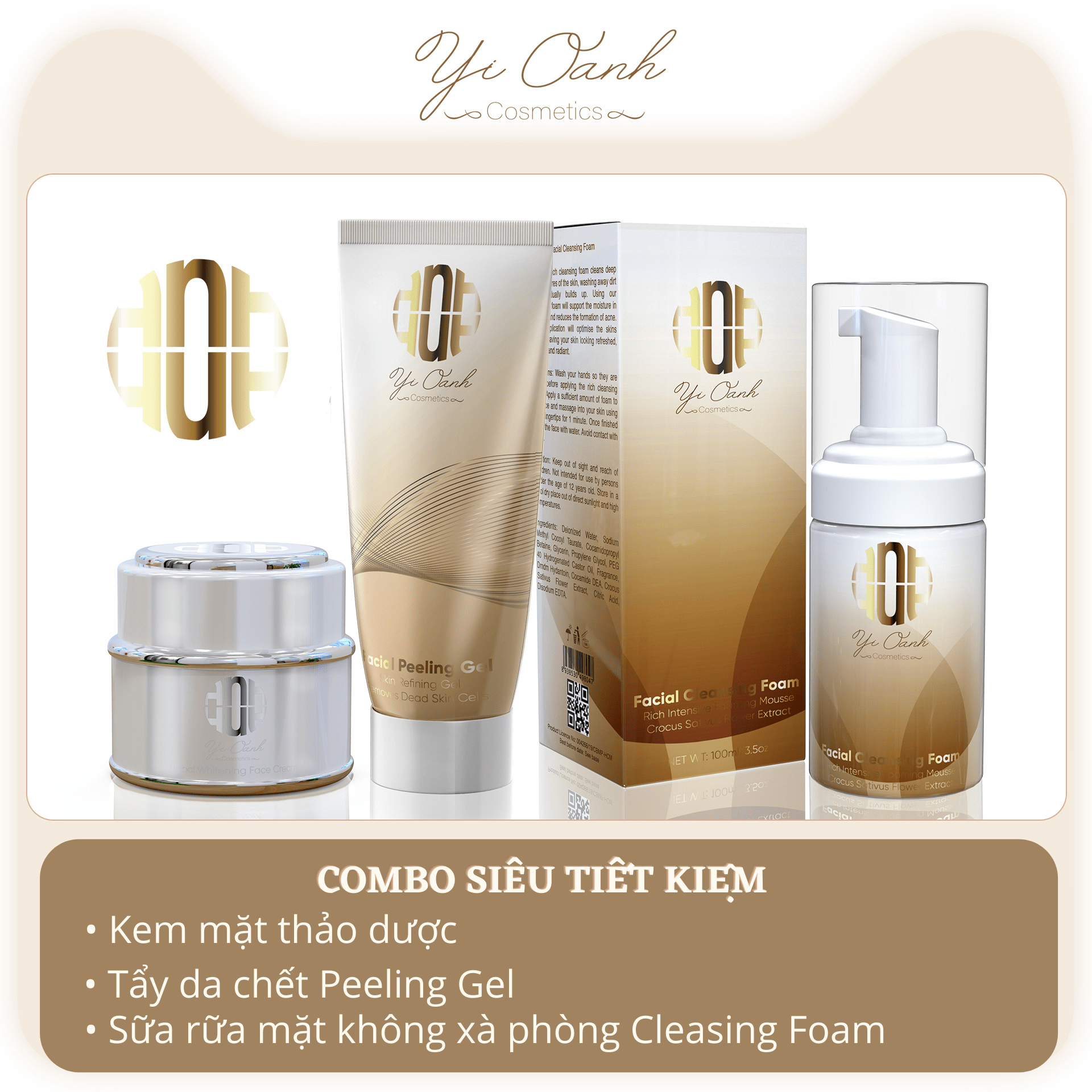 Combo Siêu tiết kiệm Face Cream + Cleansing foam + Peeling Gel