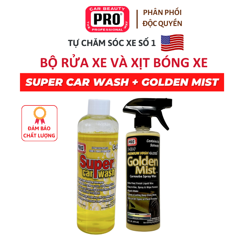 Bộ rửa xe & xịt bóng xe - Super car wash + Golden mist