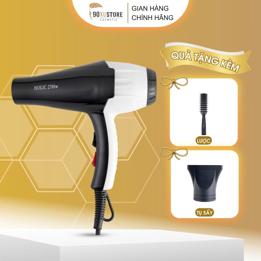 Máy sấy tóc holic , 2 chiều nóng lạnh , ion âm chống khô tóc , công suất lớn 2700w holic