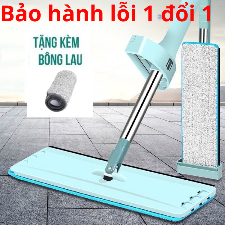 [HCM]Cây lau nhà, chổi lau nhà tự vắt phẳng thông minh xoay 360 độ [KÈM 2 BÔNG LAU]