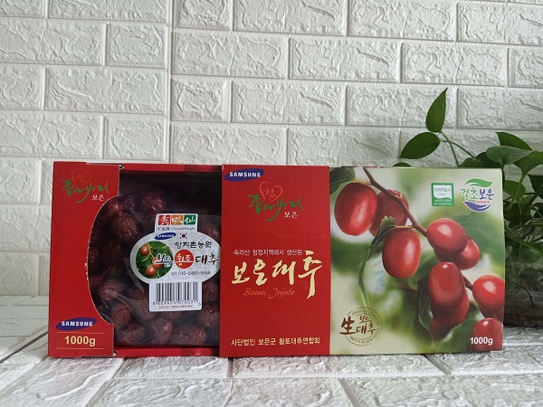 KIVODA [MẪU MỚI 2020] - Táo Đỏ Sấy Khô Hàn Quốc Samsung Boeun Jujube 1KG + Tặng Kèm Túi Đựng Hộp Làm Quà Biếu
