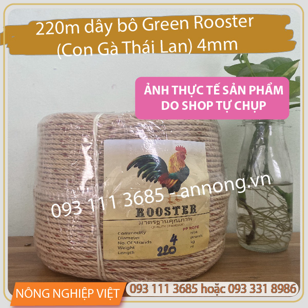 220m dây bô / Dây Thừng PP Con Gà Thái 4mm, Dây bô thái, Dây thả diều Dây thừng con gà dây cột sầu riêng siêu bền