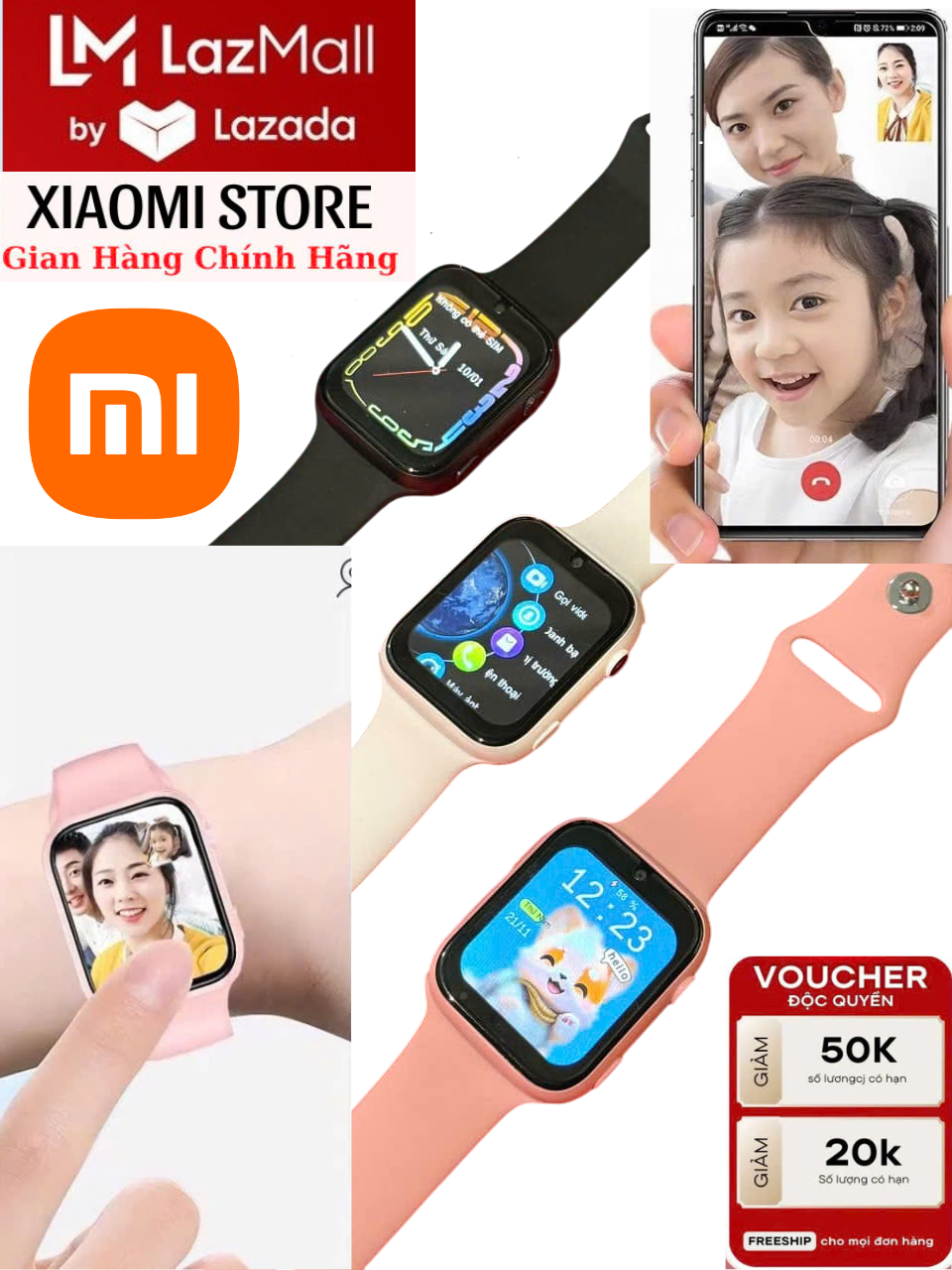 [Gọi Video] Xiaomi Watch Kids ,Đồng Hồ Thông Minh Định Vị Trẻ Em Cộng Nghệ Xiaomi H06 ,Nghe Gọi, Nhắn Tin, Chụp Ảnh, SOS, Khoanh Vùng An Toàn Sim 4G, Định Vị LBS, Gọi Sos Khẩn Cấp ,Đồng Hồ Định Vị Trẻ Em Chống Nước IPX67 ,Smart Watch H06 Chính Hãng