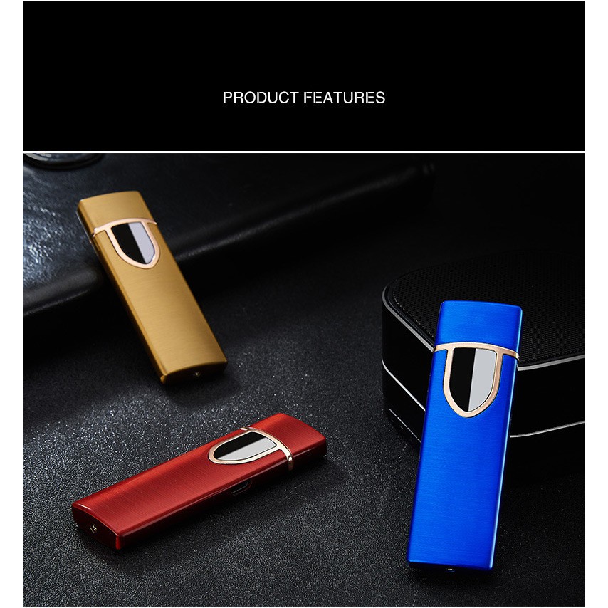 Bật lửa cảm ứng vân tay sạc điện usb ( Giao màu ngẫu nhiên)