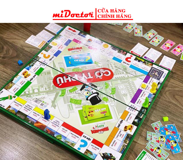 Cờ tỷ phú midoctor loại lớn hàng xịn - bộ cờ tỉ phú việt nam monopoly cao cấp, trò chơi trí tuệ, khám phá tư duy làm giàu, board game