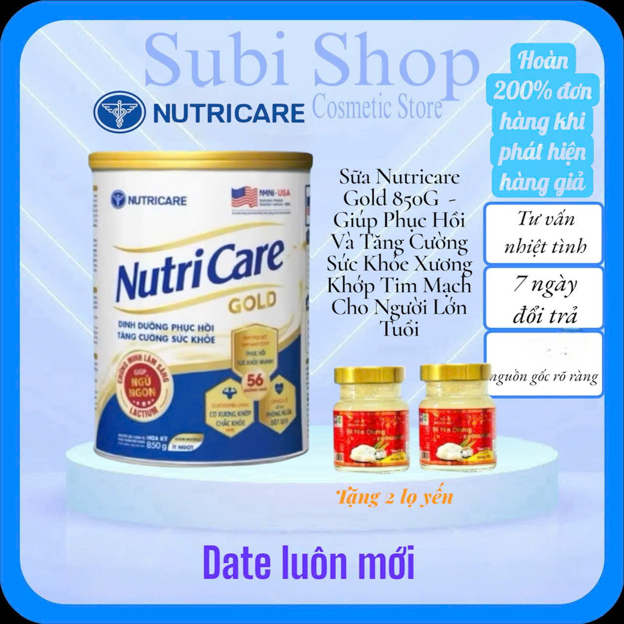 Sữa Nutricare Gold phục hồi bồi bổ cơ thể 850g