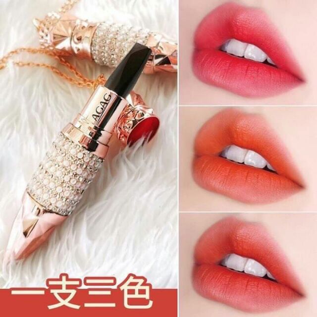 Son kim cương 1 thỏi có 3 màu siêu hot hàng nội địa trung