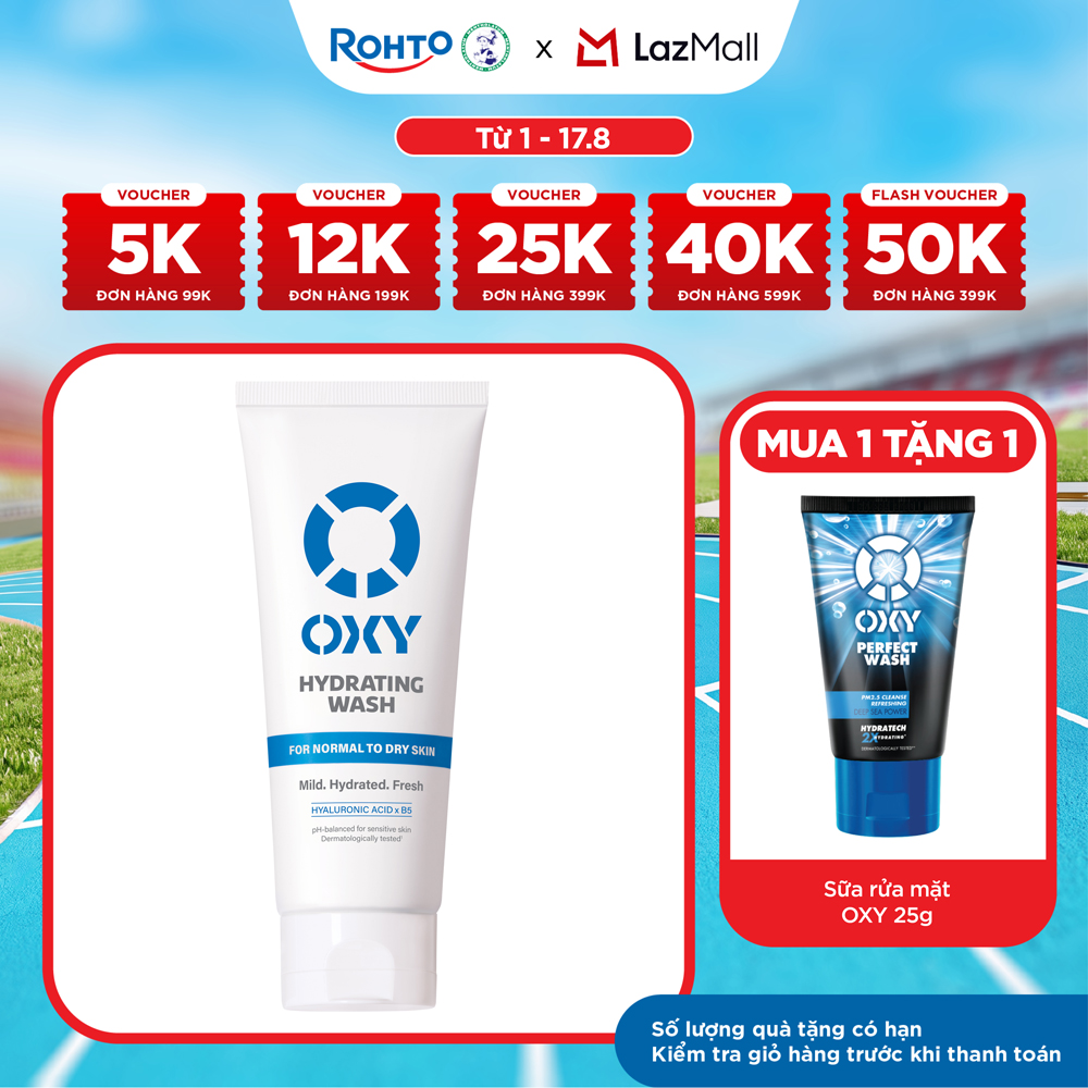 Sữa rửa mặt cho nam Oxy sạch dịu nhẹ, giảm khô căng dạng gel Oxy Hydrating Wash 100g