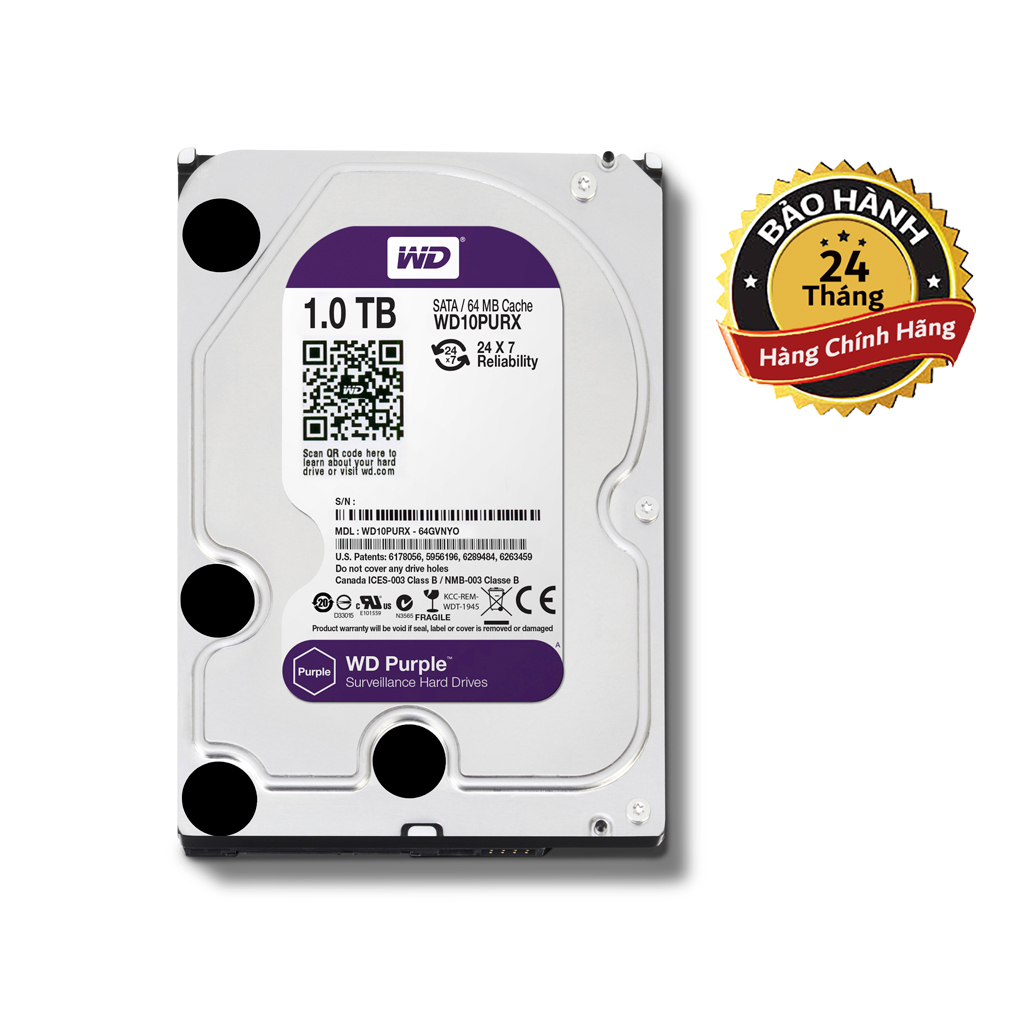[HCM]Ổ cứng Camera HDD 1TB Western Digital Tím  - BH 2 năm - 1 đổi 1