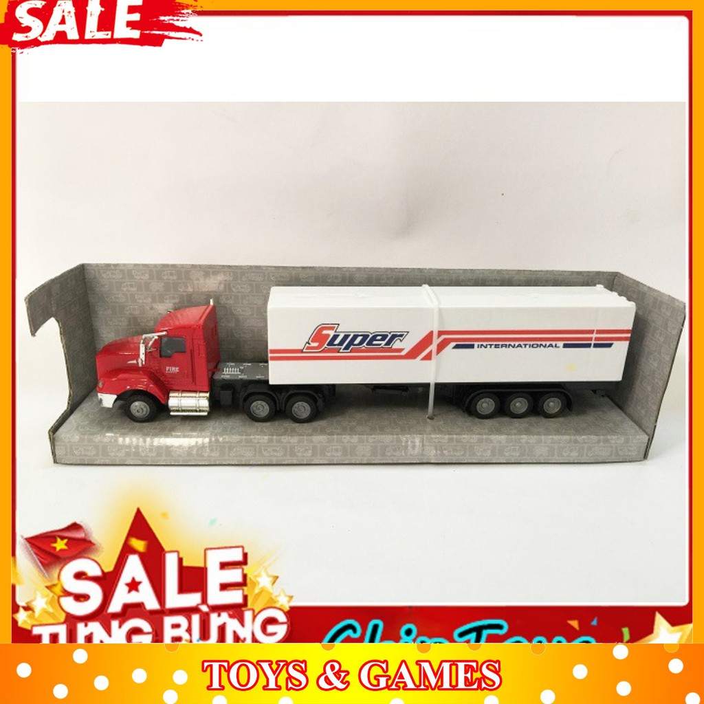 ĐỒ CHƠI TRẺ EM MÔ HÌNH XE CONTAINER ĐẦU SẮT CAO CẤP