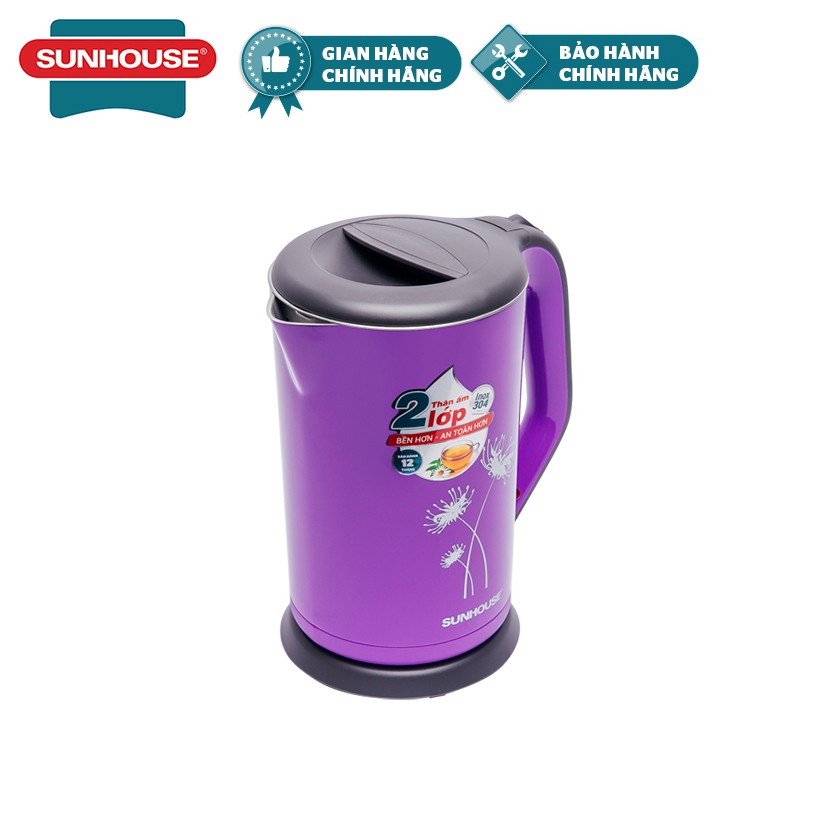 Ấm siêu tốc inox 2 lớp sunhouse shd1383p
