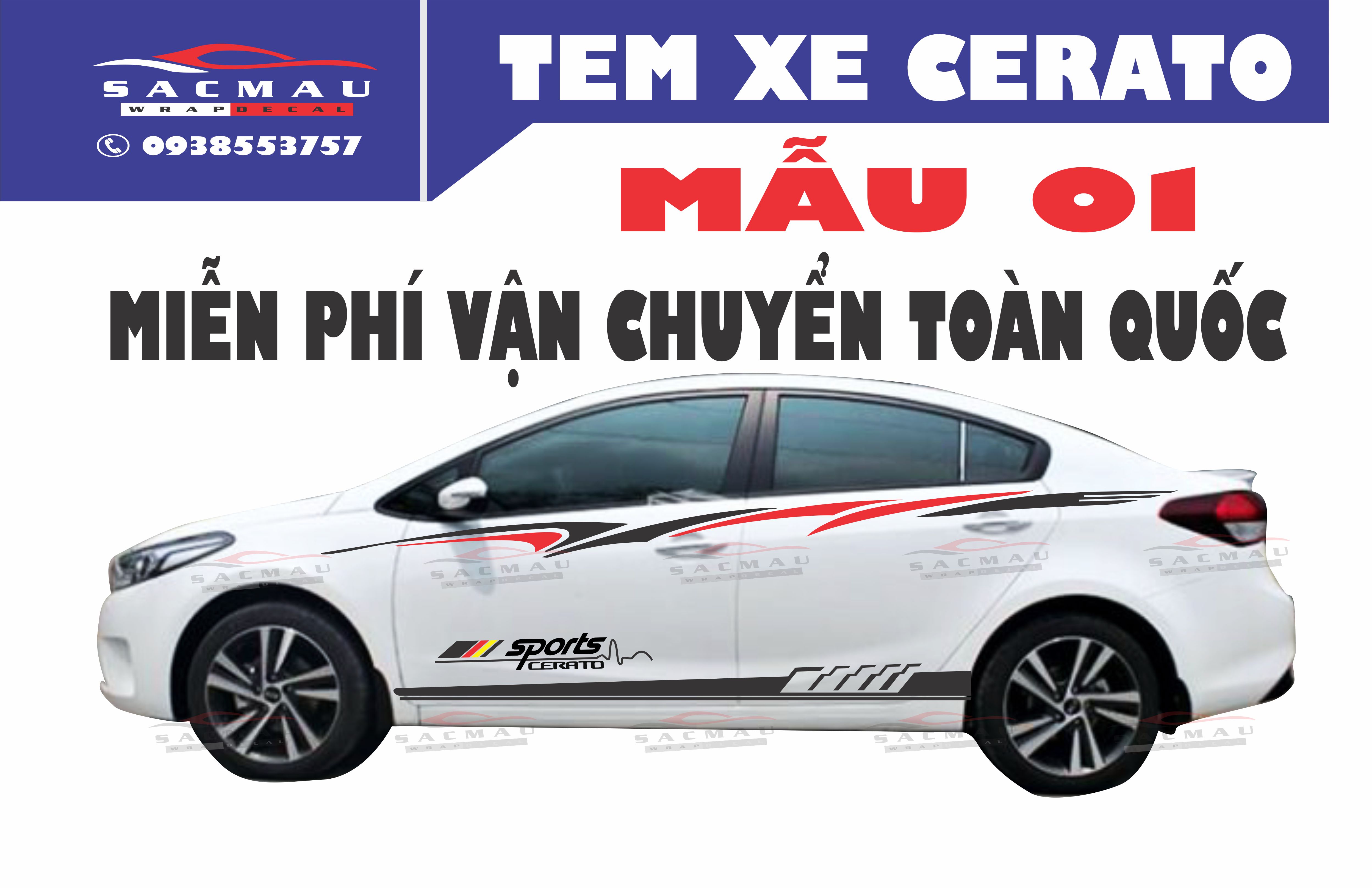 Tem dán xe KIA Cerato - k3  (6 mẫu cực đẹp )
