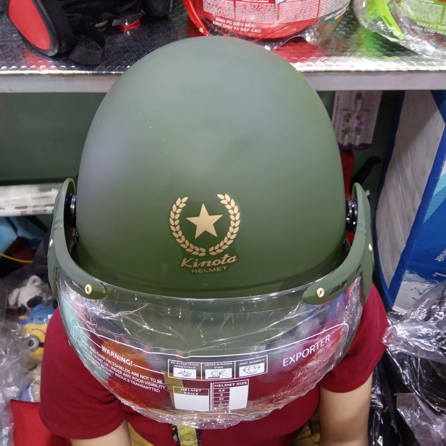 [HCM]Nón lính mỹ có kính - bảo hiểm 20tr - mũ bảo hiểm kiểu lính kinota