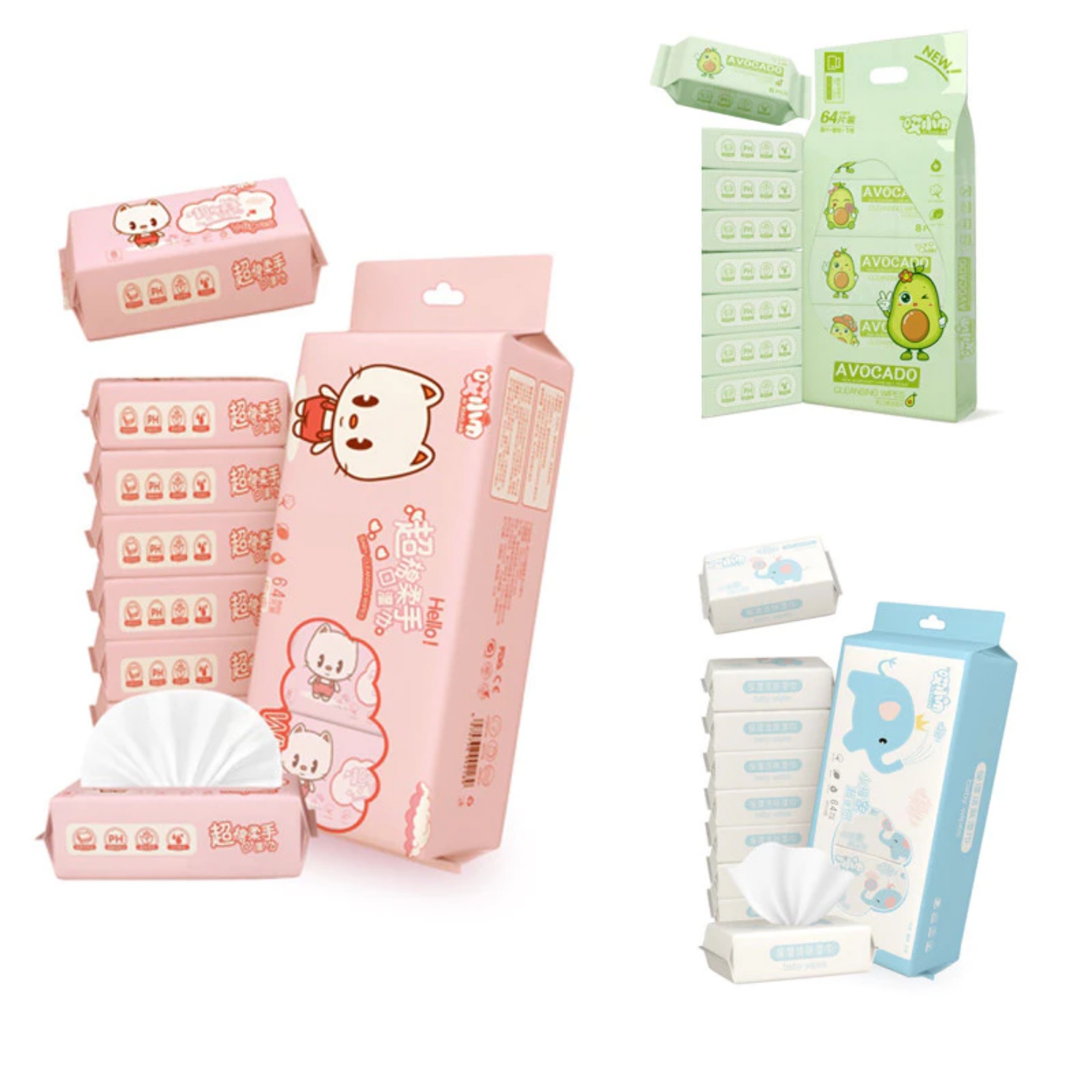 Khăn giấy ướt mini bỏ túi tiện lợi. bịch 8 gói nhỏ