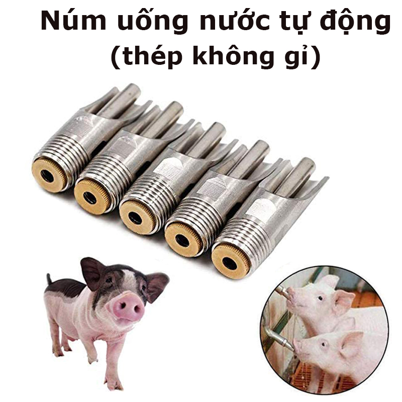 Van uống nước,núm uống nước tự động dành cho lợn bằng inox