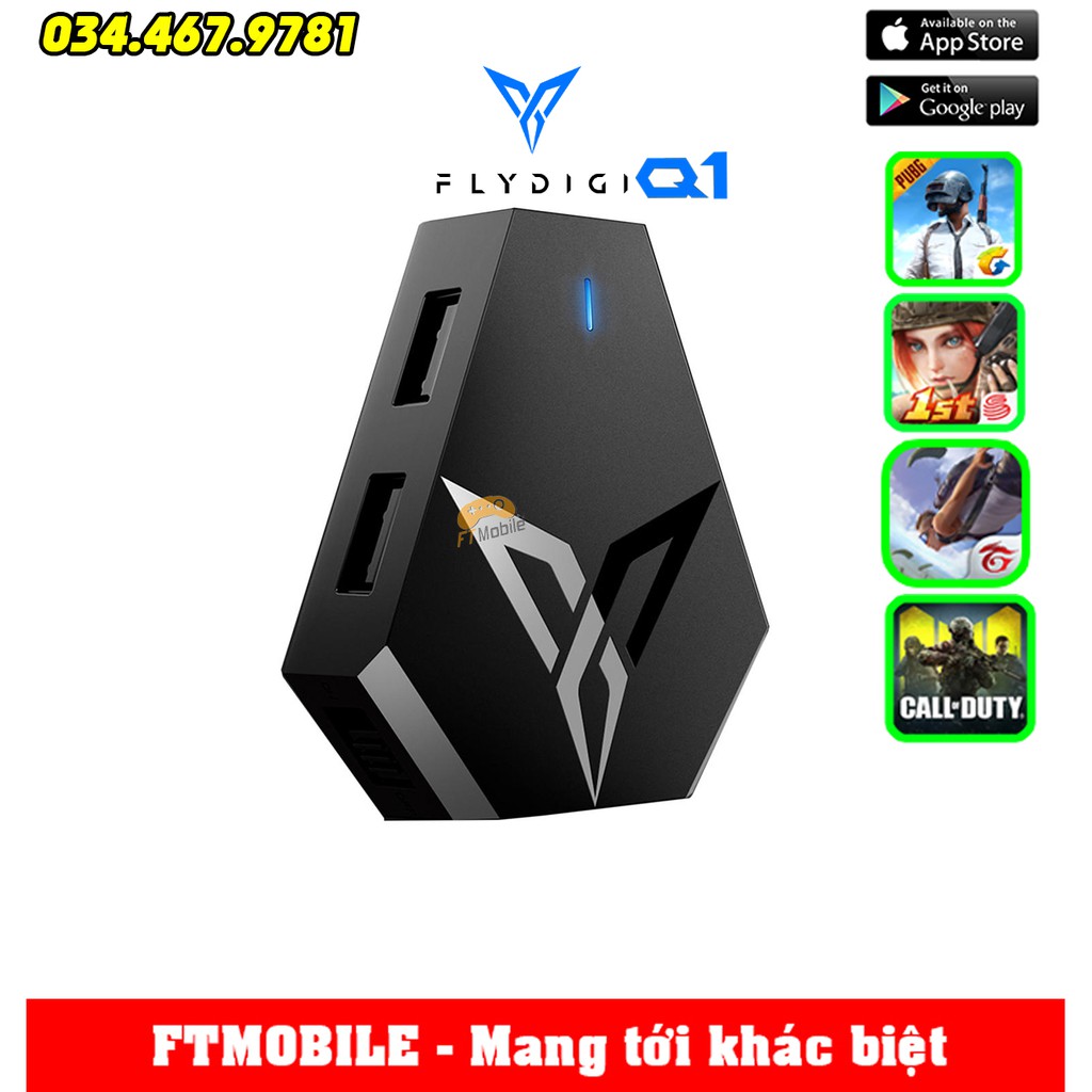 Bộ chuyển đổi game Flydigi Q1 chơi game PUBG, COD, ROS, Free Fire và các game FPS khác, FTMOBILE