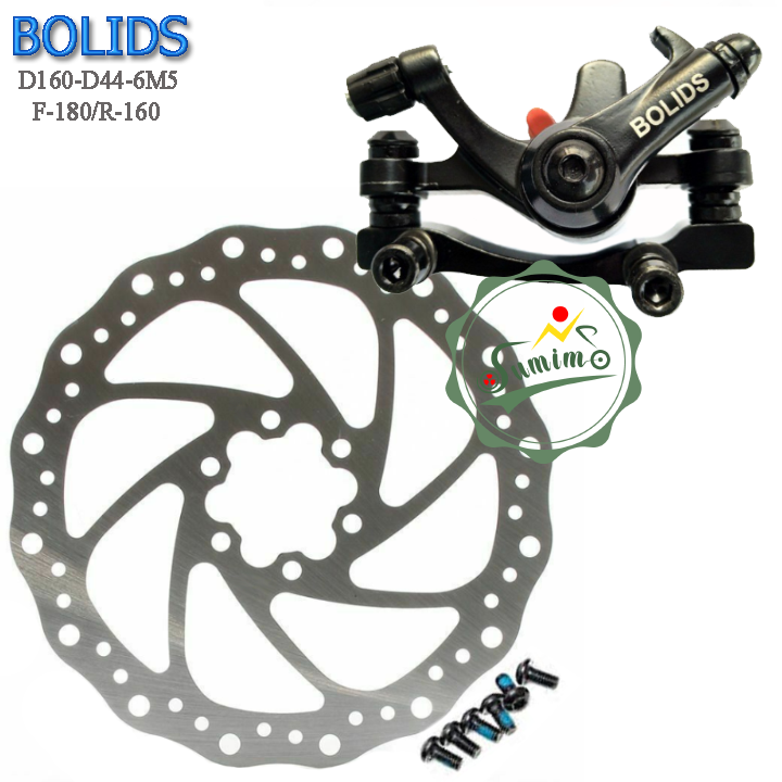 Bộ củ thắng xe đạp bolids bb8 r160/f180 và dĩa thắng d160mm 6 ốc
