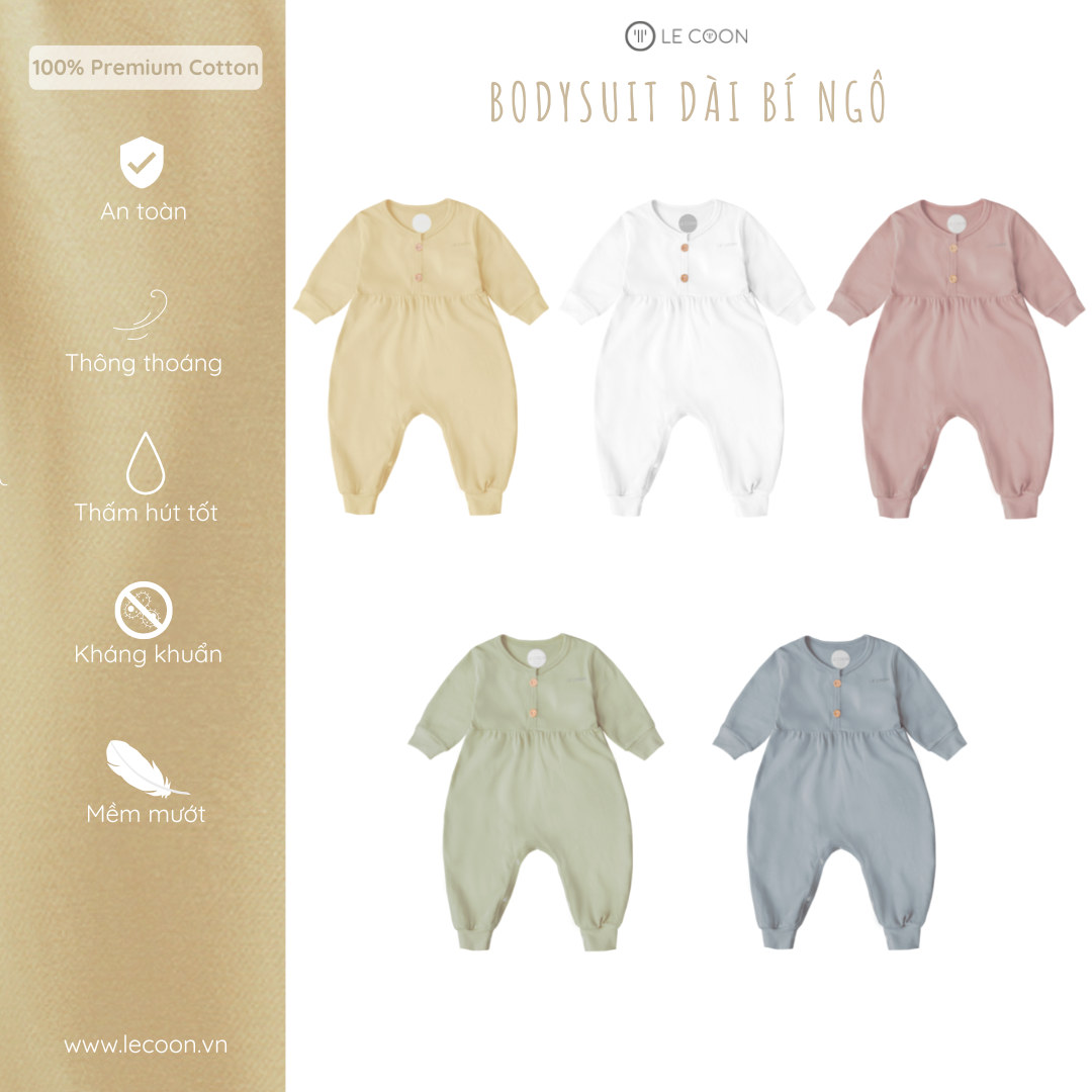 Le coon | bodysuit dài bí ngô | 3 tháng-2 tuổi