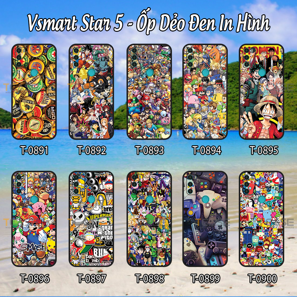 Ốp lưng Vsmart Star 5- Ốp dẻo đen in hình Nhiều mẫu P2