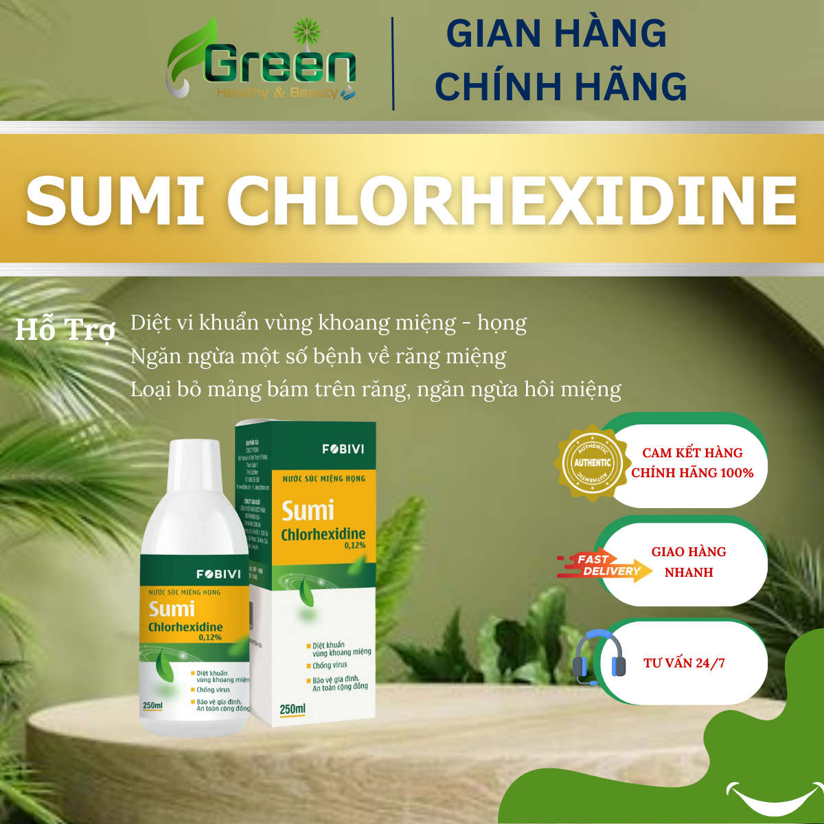 Nước súc miệng họng sumi chlorhexidine 0.12%