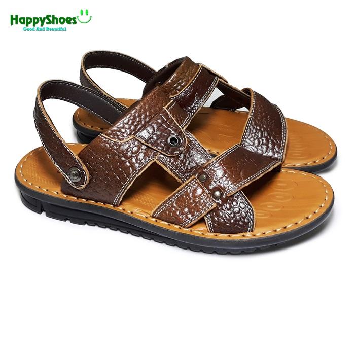 [SIÊU PHẨM] Giày Sandal Nam Da Bò Thật - Vân Cá Sấu HP01, Happyshoesvn