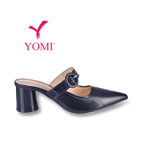 Sục nữ yomi giày sục mules khuy tròn gót trụ sy0676h