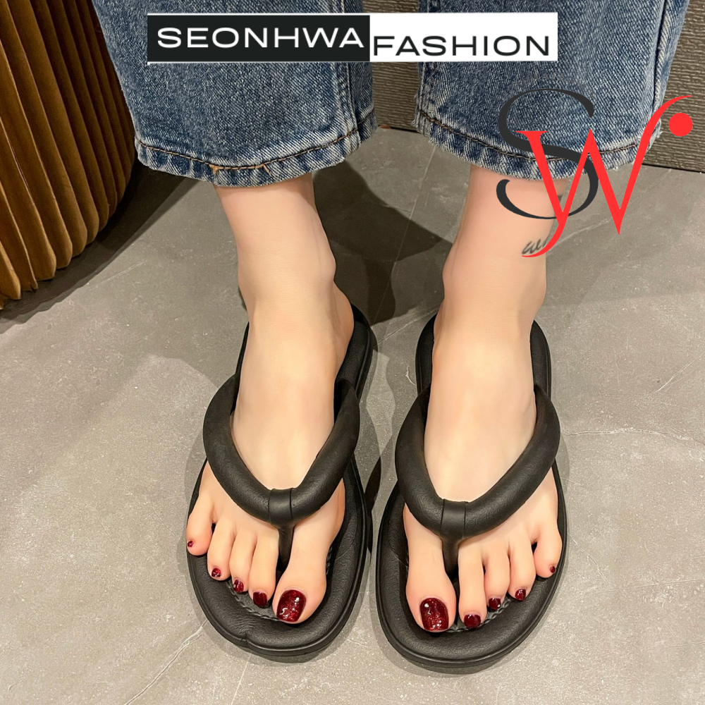Dép xỏ ngón nữ đế xuồng SEONHWA cao 2cm Dép lê nữ nhiều màu thời trang đi biển GE202 - 4