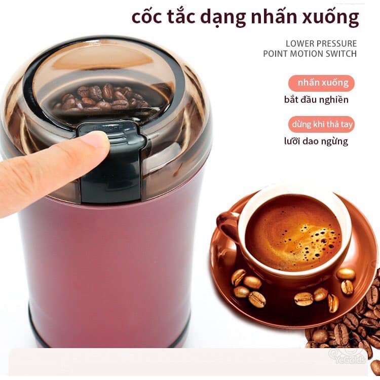 Máy xay hạt mini tại nhà tiện lợi có thể xay các loại hạt, ngũ cốc, đồ khô siêu nhanh chỉ với một nút nhấn, Máy xay đa năng có thể điều chỉnh độ mịn của bột tùy theo thời gian xay, HÀNG MỚI VỀ GIÁ ƯU ĐÃI