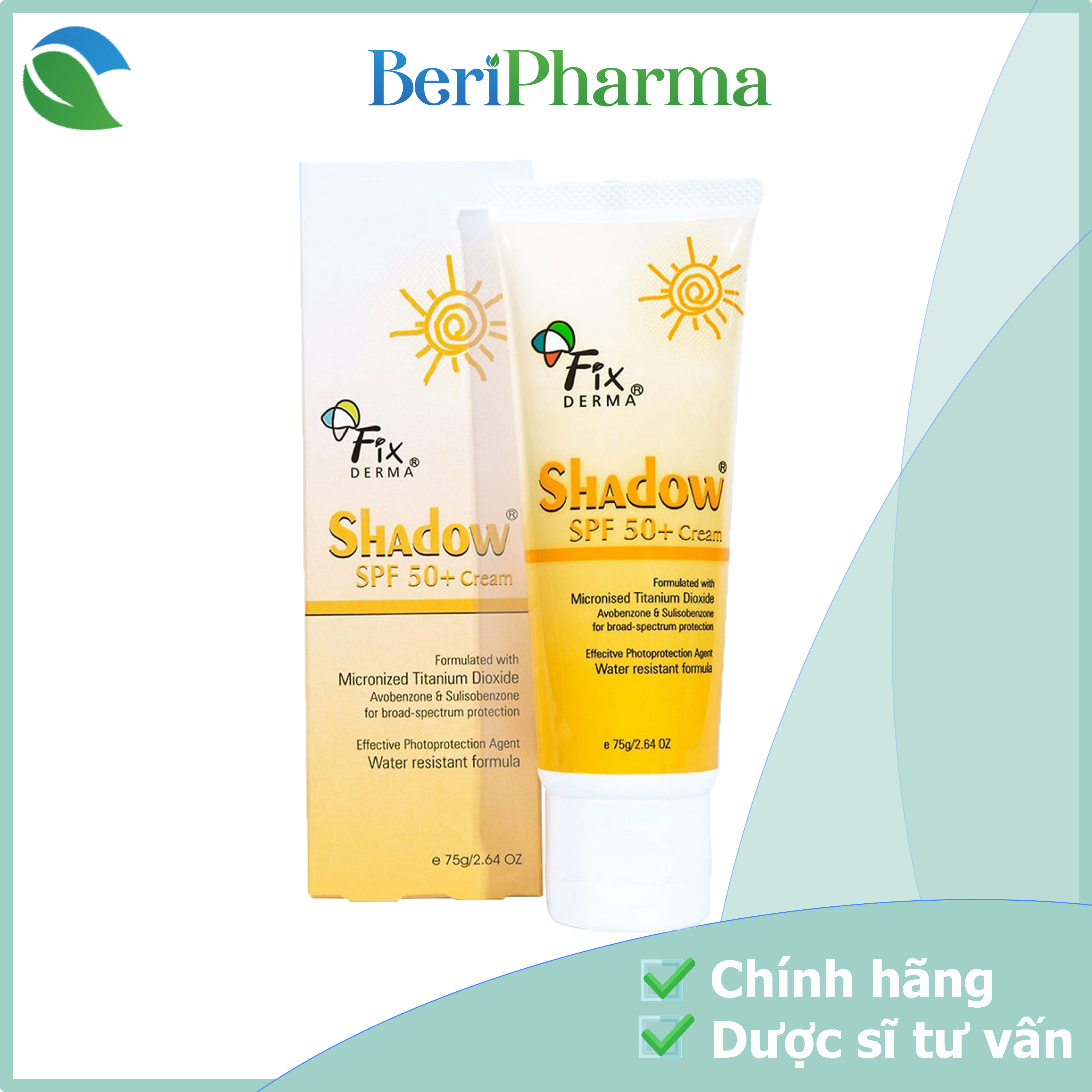 Fixderma kem chống nắng shadow spf50+ cream 75g