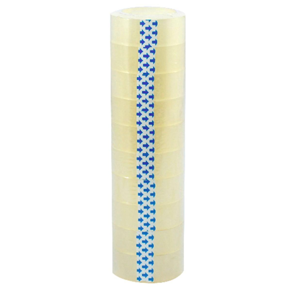 Combo 10 cuộn băng keo trong loại nhỏ 25 Yard, 18mm, 140gram