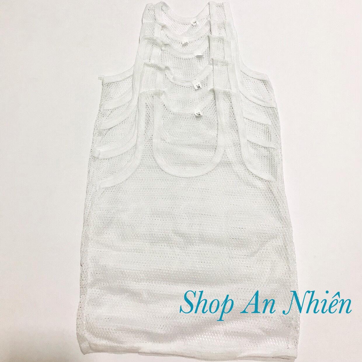 [HCM]COMBO 5 ÁO 3 LỖ LƯỚI TRẮNG CHO BÉ TRAI 4-17KG