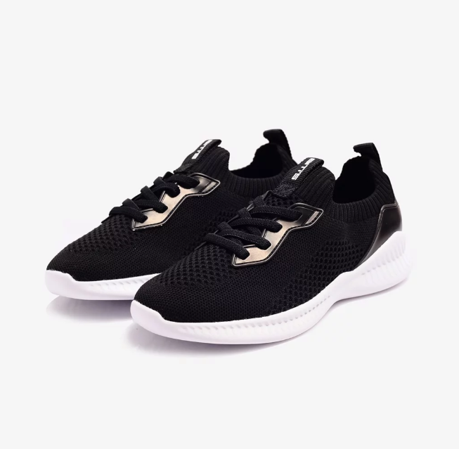 Giày Thể Thao Quai Dệt Trẻ Em {Cho Bé Trai & Bé Gái}, Giày Thể Thao Trẻ Em Không Dây DSB1322DEN