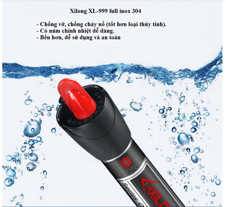 Sưởi inox Xilong XL-999 có chỉnh nhiệt