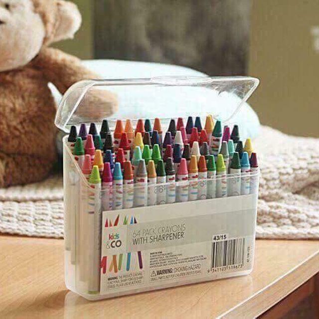 Hộp bút màu sáp 64 màu cho bé yêu (Hộp nhựa)