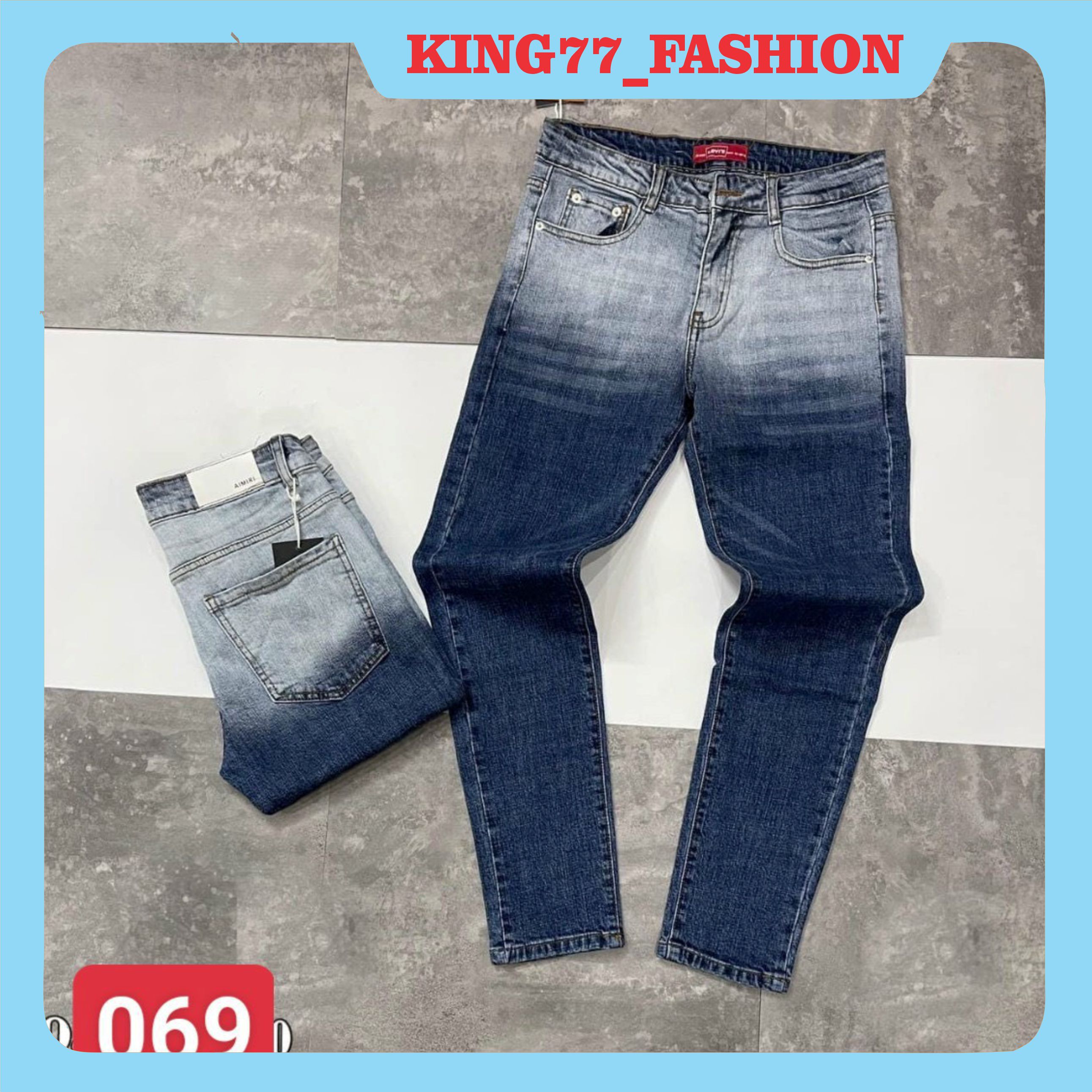 Quần jean nam loang màu cao cấp, quần dài nam quảng châu chất bò vải dày co dãn tốt mẫu mới nhất 2021 KING77-FASHION