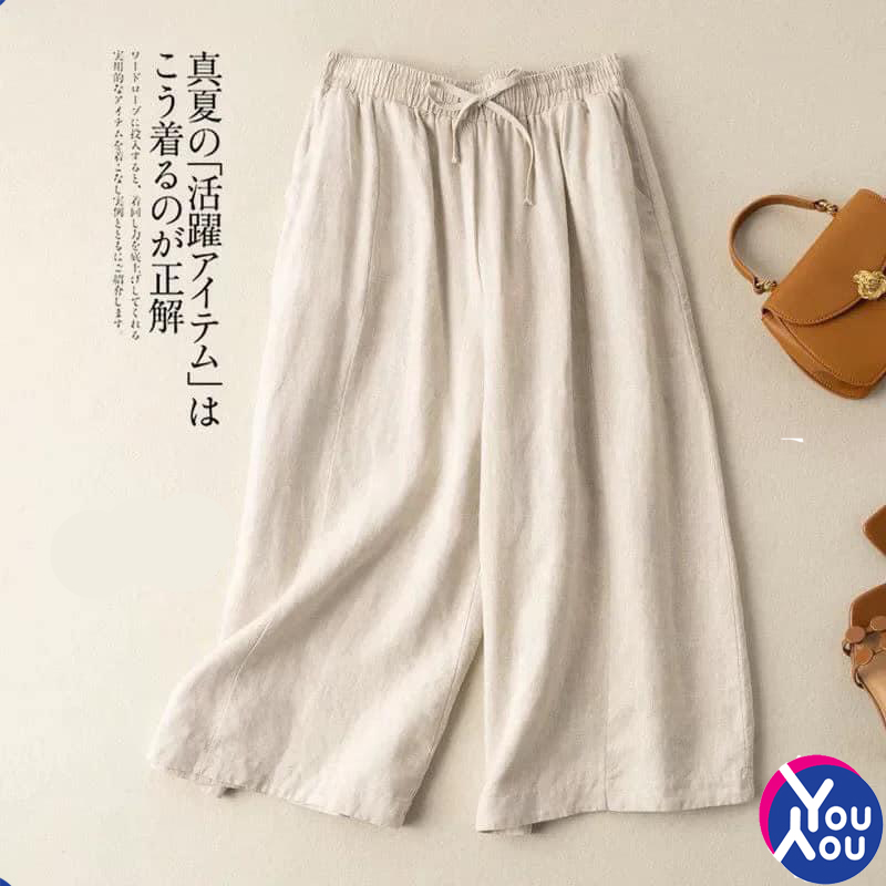 Quần ống rộng chất đũi lụa ống xuông ,Quần sớ cạp cao chun lưng chất mịn mát nhẹ nhàng nữ
