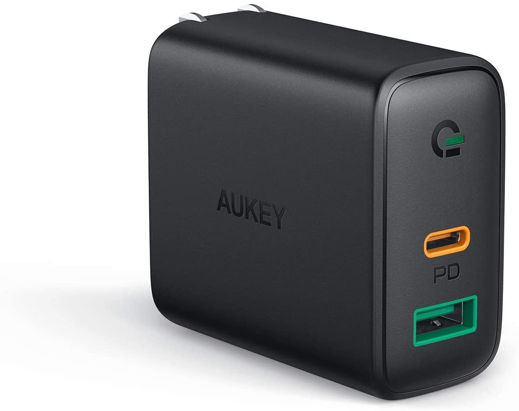 Sạc 2 Cổng Aukey PA-D1 USB-C PD 30W Hổ Trợ Sạc Macbook
