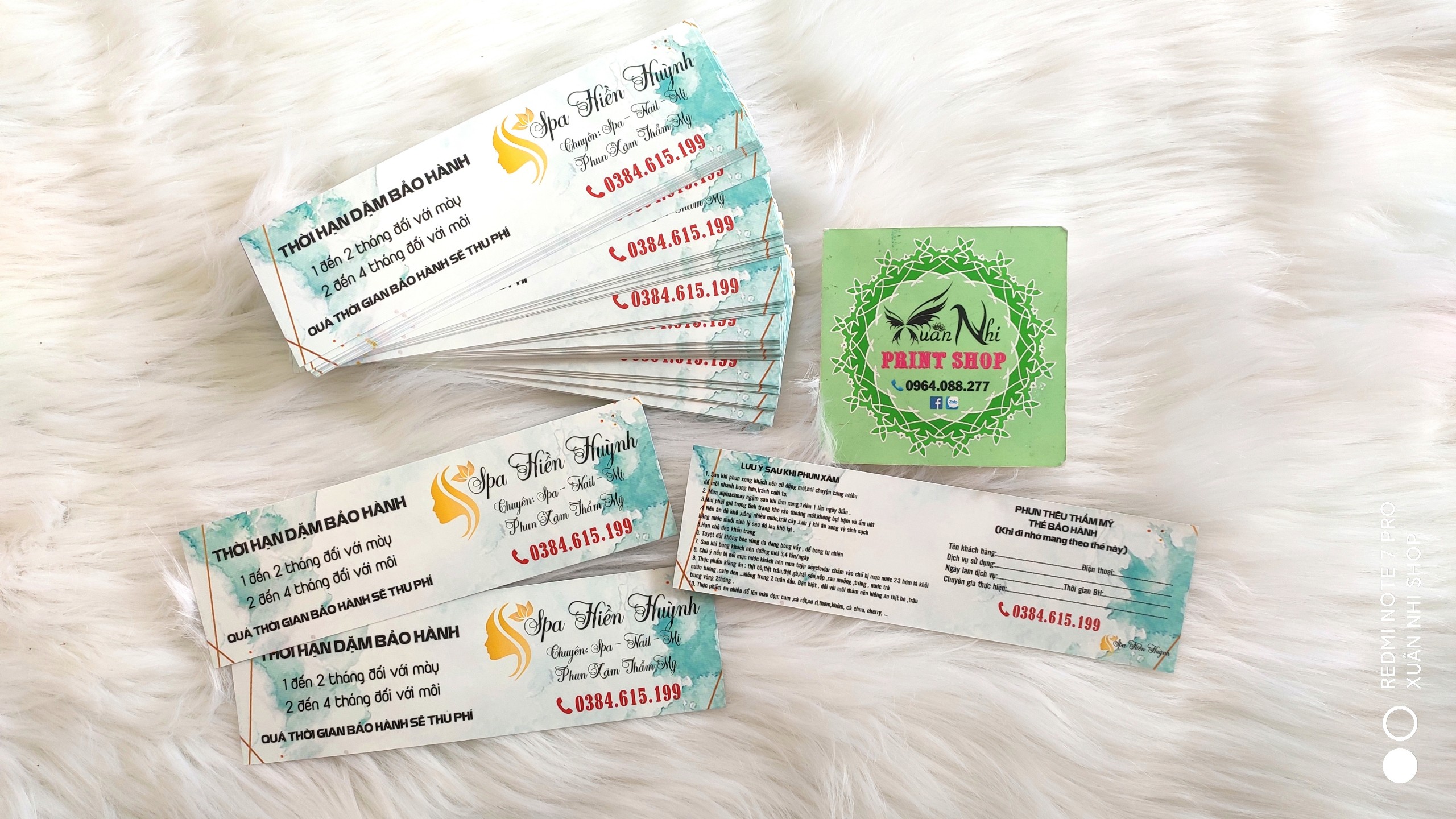 Thẻ khách hàng, thẻ liệu trình spa, voucher, danh thiếp đa năng loại dài thiết kế theo yêu cầu