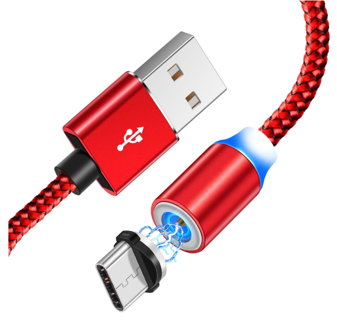 HCM DÂY CÁP + ĐẦU SẠC TỪ TÍNH Cáp sạc từ hút nam châm đầu lightning đầu Type C và Micro USB 360 độ dây dù có LED cao cấp - Trọn bộ dây sạc từ hít nam châm tròn 360 độ + 3 đầu dành cho IOS Micro Android Type-C