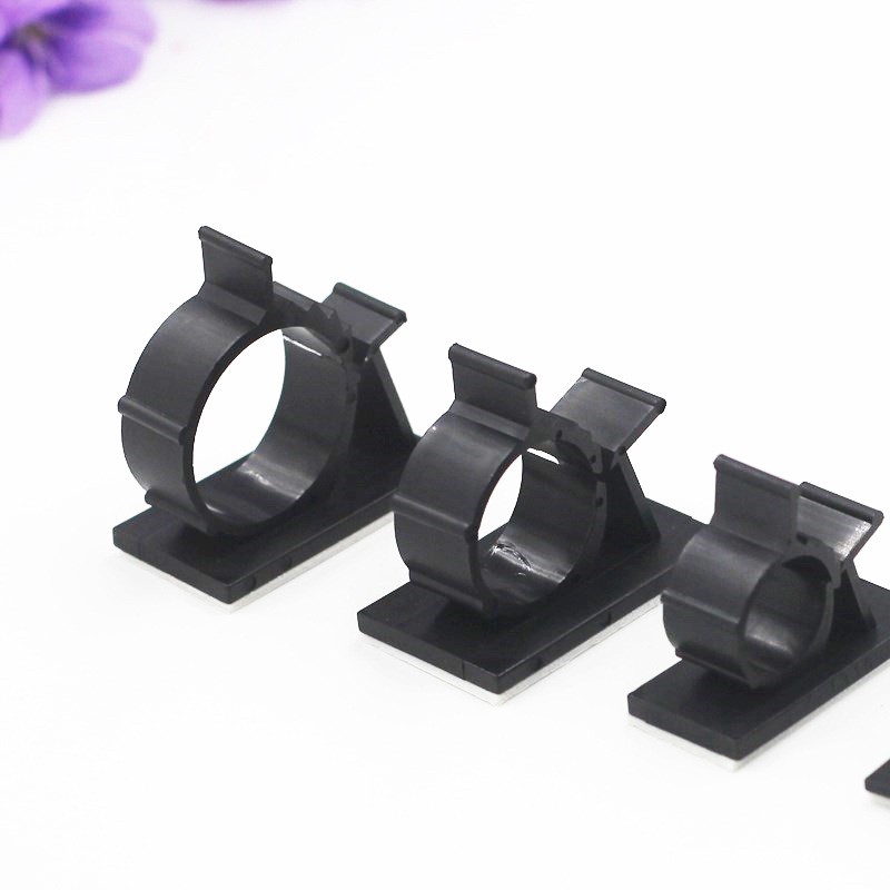 Kẹp dán cố định dây điện ( kích thước lỗ 8-10mm) 10 cái - Đen