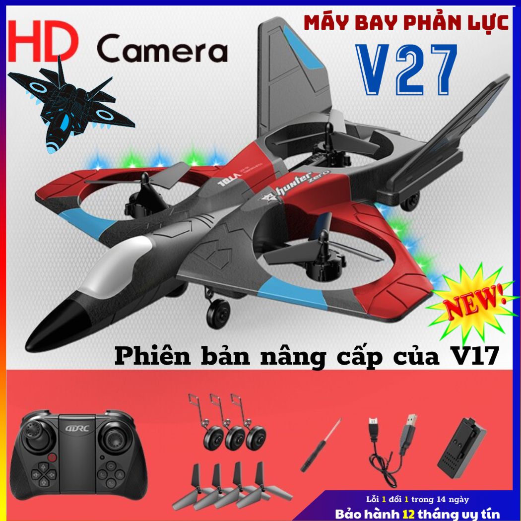 (Phiên Bản Nâng Cấp) Máy bay flycam V27 Pro, Phi cơ chiến đấu cao cấp, Máy bay có camera 4k siêu rõ nét, chuyển đổi 3 tốc độ cho người chơi thỏa mãn đam mê tốc độ, máy bay camera, bay tốt hơn flycam k101, p9, K8,p10,p11