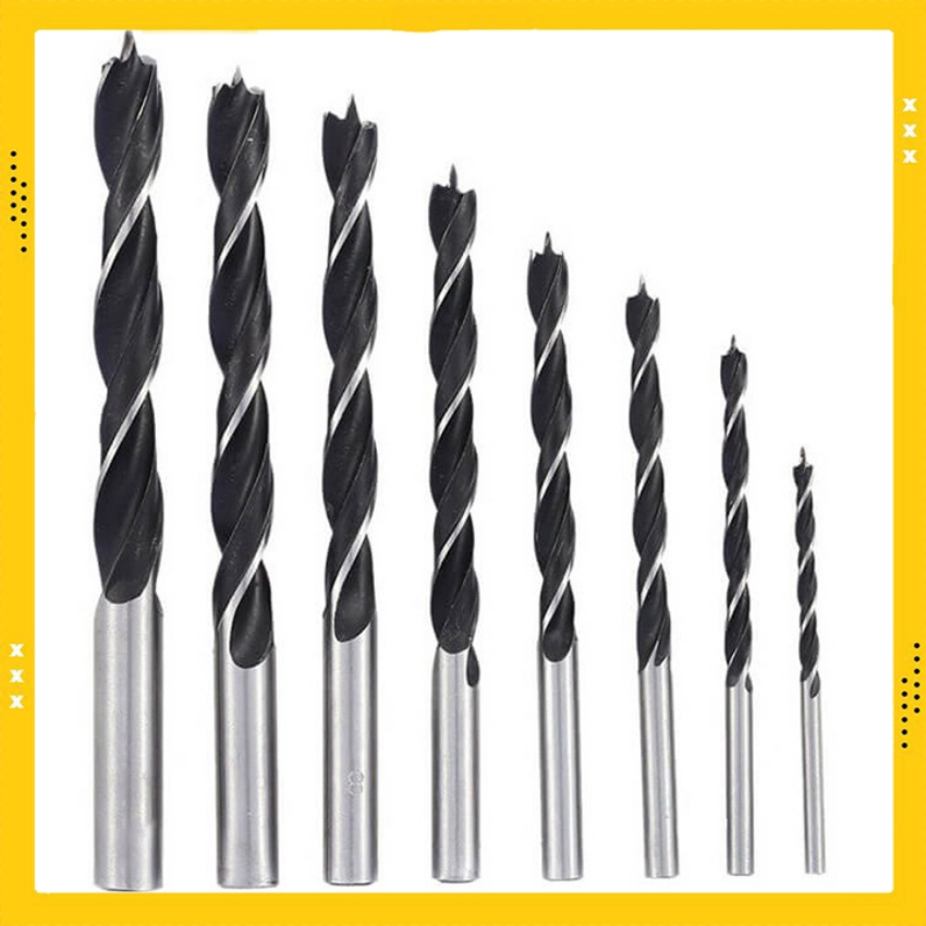 [Hàng loại 1] Mũi khoan gỗ xoắn ốc chân tròn dài định tâm 3 ngạnh đủ size 4/6/8/10mm tăng độ chính xác, mũi khoan gỗ lỗ tròn âm vit cho máy khoan điện, máy khoan pin bắt vít cầm tay