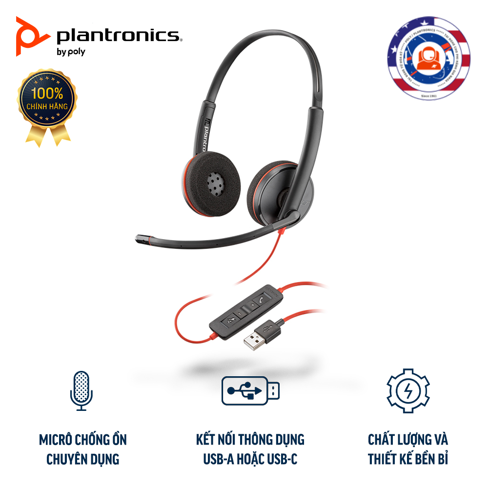 Plantronics Blackwire C3220 wired earphones for Contact Center