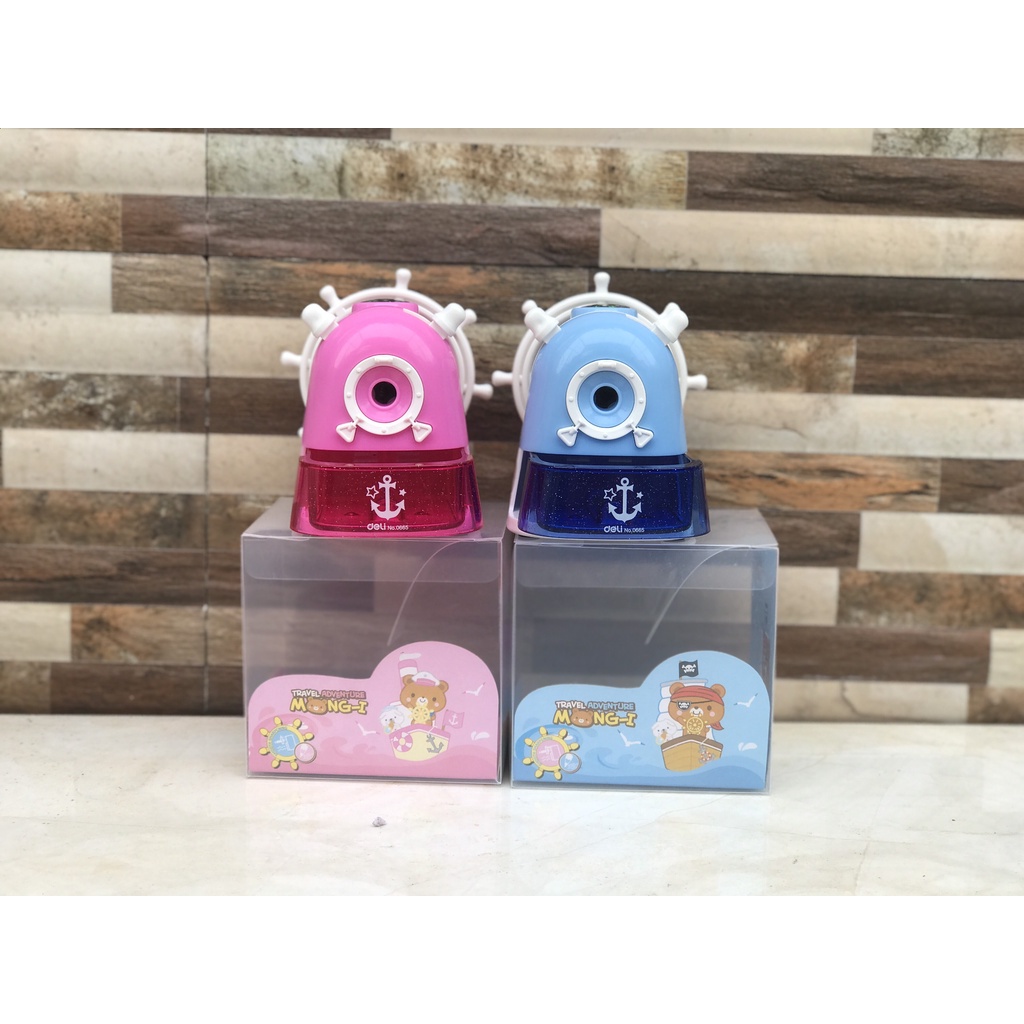 Chuốt /gọt bút chì quay tay- hình bánh lái tầu 0665 deli