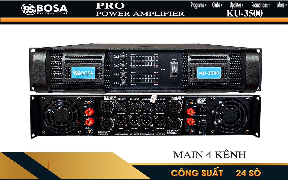 Cục đẩy công suất 4 kênh bosa ku-3500