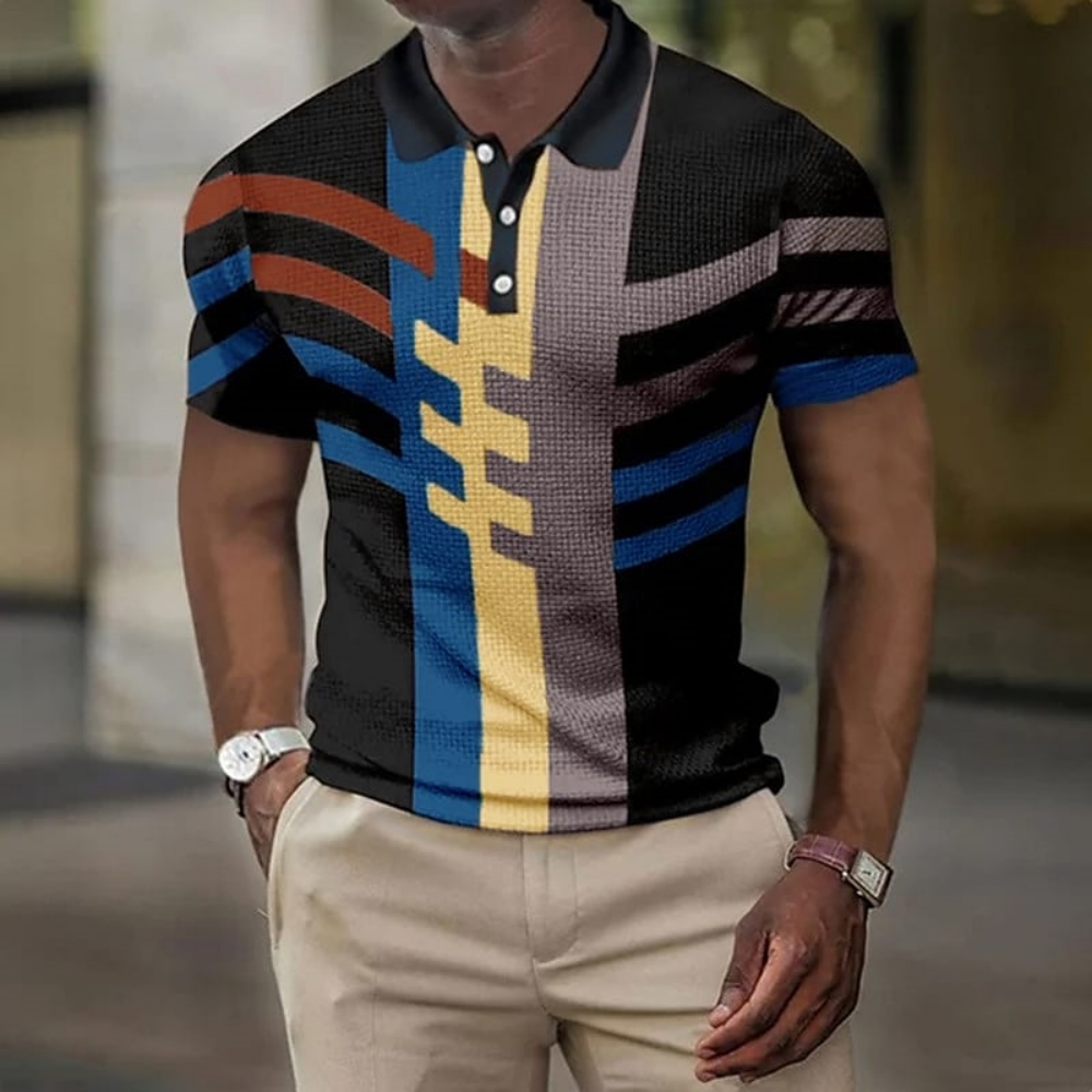 Mens Short Sleeves 3d All-over Print Men's Polo Shirt Geometric Patterns Summer Short-sleeved Clothing Street Leisure Polo Tops