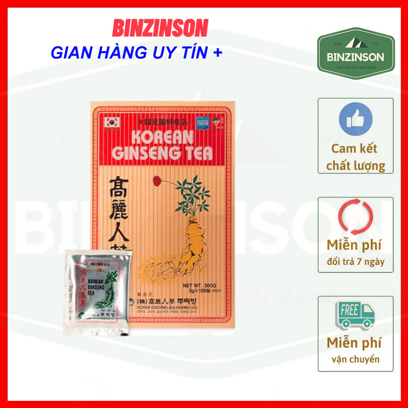 Trà hồng sâm hàn quốc buleebang hộp giấy 300g nhân sâm cao cấp - binzinson