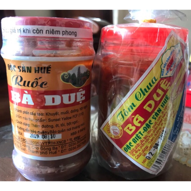 Combo 1 hủ tôm + 1 hủ ruốc Bà Duệ loại 400g - Đặc sản Huế